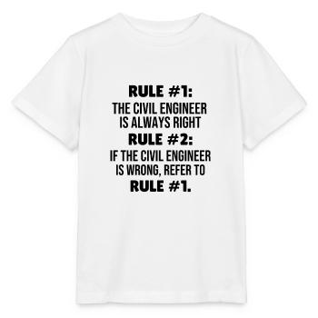 Ingénieur civil Règles Étudiants en génie civil Drôle - T-shirt bio MINI CREATOR Stanley/Stella Enfant - blanc - Devant - Maike (125cm)