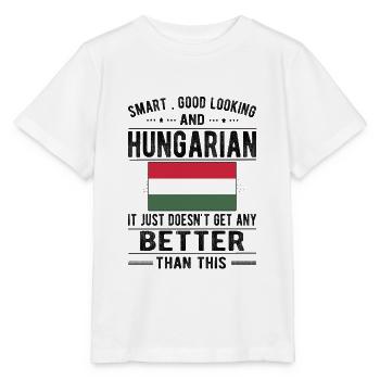 Proud Hungarian Hungary Flag Hungarian origin - Stanley/Stella MINI CREATOR Kids’ T-Shirt - white - Front - Maike (125cm)
