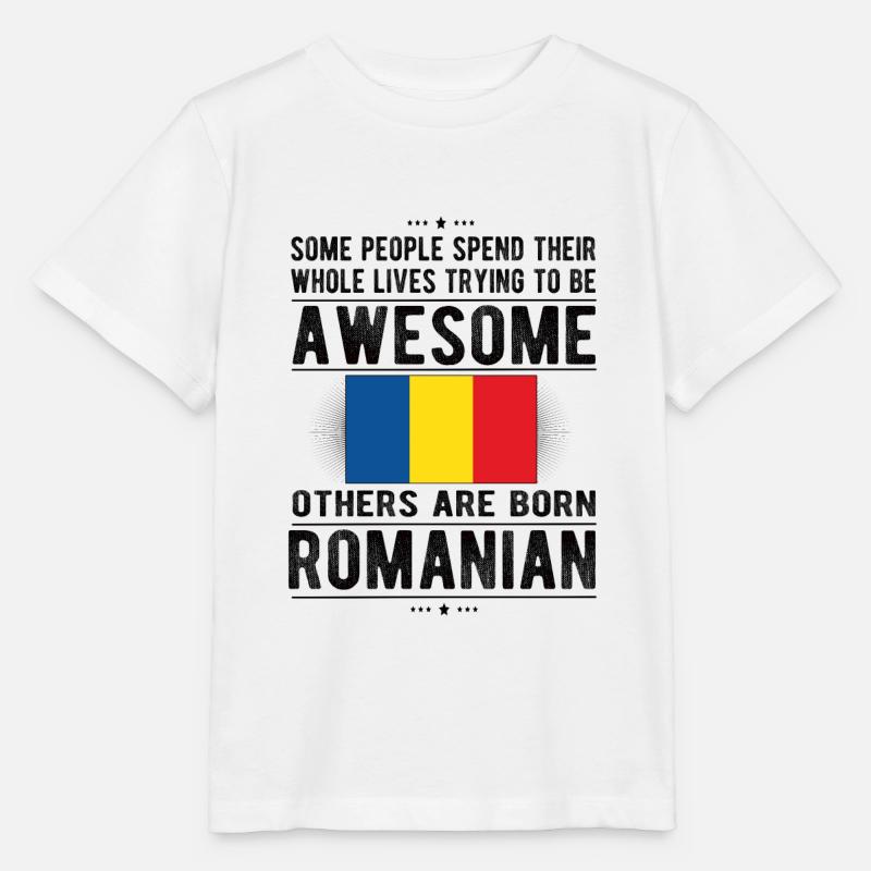 Fier drapeau roumain roumain d'origine roumaine - T-shirt bio MINI CREATOR Stanley/Stella Enfant - blanc