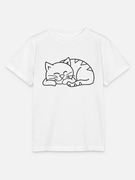 Schlafende Katze - Stanley/Stella Kinder T-Shirt MINI CREATOR - Weiß