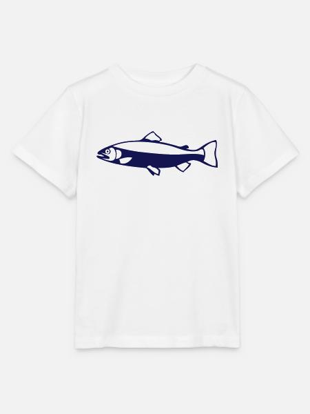 Forellenfischfischen Silhouette - Stanley/Stella Kinder T-Shirt MINI CREATOR  - Weiß