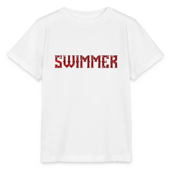 Nageur brillant Natation ROUGE, Natation - T-shirt bio MINI CREATOR Stanley/Stella Enfant - blanc - Devant - Maike (125cm)