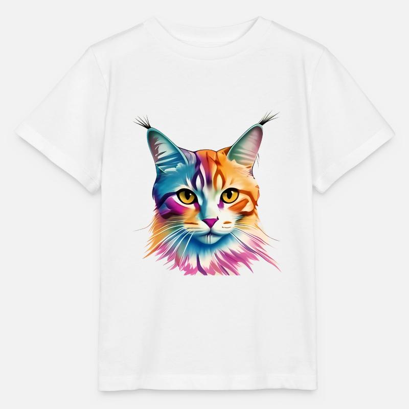 Katze - Stanley/Stella Kinder T-Shirt MINI CREATOR  - Weiß