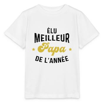 élu meilleur Papa de l'année - T-shirt bio MINI CREATOR Stanley/Stella Enfant - blanc - Devant - Maike (125cm)