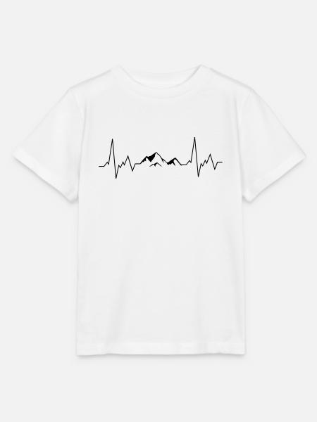 montagnes de battement de coeur - T-shirt bio MINI CREATOR Stanley/Stella Enfant - blanc