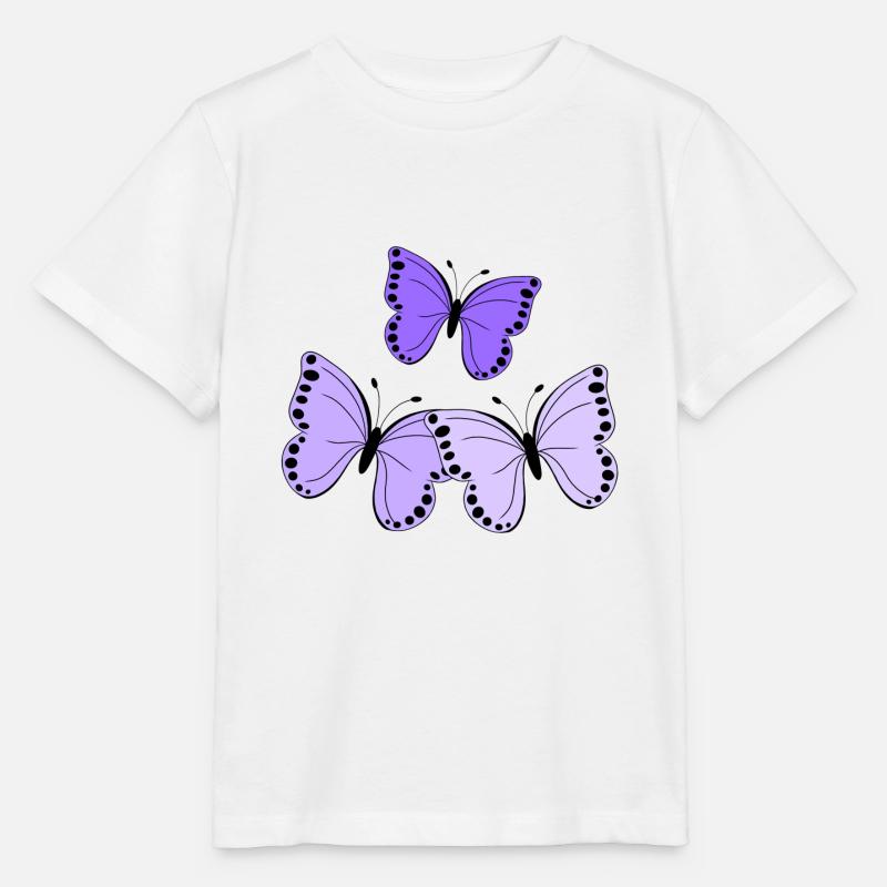 Schmetterlinge lila - Stanley/Stella Kinder T-Shirt MINI CREATOR  - Weiß