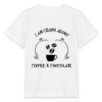 Café, expresso, café et chocolat - T-shirt bio MINI CREATOR Stanley/Stella Enfant - blanc - Devant - Maike (125cm)