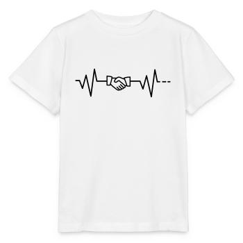 Poignée de main business heartbeat mains main dans l'entreprise - T-shirt bio MINI CREATOR Stanley/Stella Enfant - blanc - Devant - Maike (125cm)