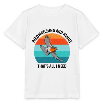 Observation des oiseaux Observation des oiseaux Observation des oiseaux - T-shirt bio MINI CREATOR Stanley/Stella Enfant - blanc - Devant - Maike (125cm)