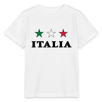Italia - Italien mit 3 Sternen Gruen Weiss Rot - Stanley/Stella Kinder T-Shirt MINI CREATOR  - Weiß - Vorne - Maike (125cm)