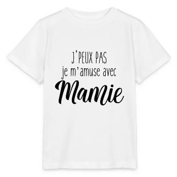 Je m'amuse avec mamie - T-shirt bio MINI CREATOR Stanley/Stella Enfant - blanc - Devant - Maike (125cm)