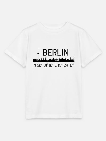 Berlin Koordinaten: N 52° 31' 12'' E 13° 24' 17'' - Stanley/Stella Kinder T-Shirt MINI CREATOR - Weiß