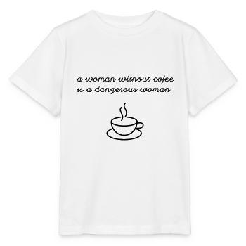 Woman without coffee - Stanley/Stella MINI CREATOR Kids’ T-Shirt - white - Front - Maike (125cm)