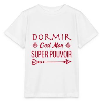 Dormir C'est Mon Super-Pouvoir - T-shirt bio MINI CREATOR Stanley/Stella Enfant - blanc - Devant - Maike (125cm)