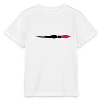 Pinceau / Pinceau d'artiste (3c) - T-shirt bio MINI CREATOR Stanley/Stella Enfant - blanc - Devant - Maike (125cm)