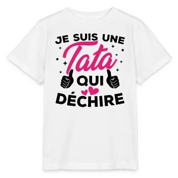 Je suis une tata qui déchire - T-shirt bio MINI CREATOR Stanley/Stella Enfant - blanc - Devant - Maike (125cm)