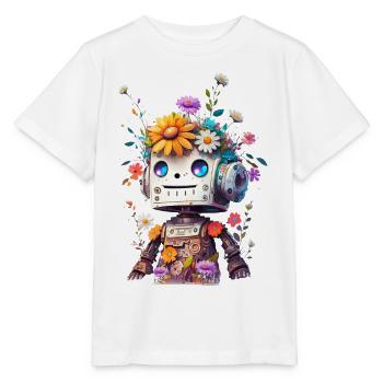 Niedlicher Roboter - Stanley/Stella Kinder T-Shirt MINI CREATOR  - Weiß - Vorne - Maike (125cm)