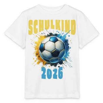 Schulkind 2026 Fußball – Einschulung Erstklässler - Stanley/Stella Kinder T-Shirt MINI CREATOR  - Weiß - Vorne - Maike (125cm)