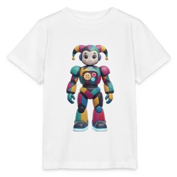 Robot Bouffon à Patchwork Gear - T-shirt bio MINI CREATOR Stanley/Stella Enfant - blanc - Devant - Maike (125cm)