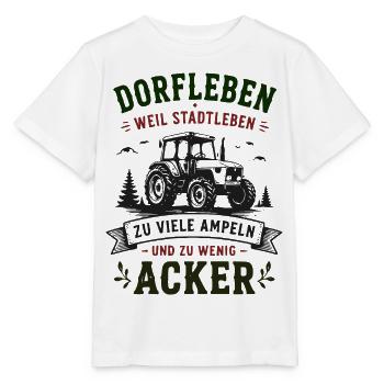 Dorfleben Traktor gegen Städteleben - Stanley/Stella Kinder T-Shirt MINI CREATOR  - Weiß - Vorne - Maike (125cm)