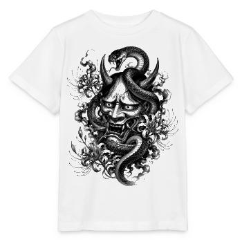 Hannya Mask with Snake in Irezumi Style - Stanley/Stella MINI CREATOR Kids’ T-Shirt - white - Front - Maike (125cm)