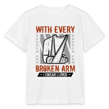 With every broken arm I swear I lived - Stanley/Stella Kinder T-Shirt MINI CREATOR  - Weiß - Vorne - Maike (125cm)