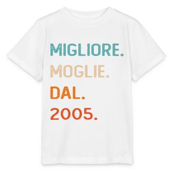 Épouse depuis 2005 - T-shirt bio MINI CREATOR Stanley/Stella Enfant - blanc - Devant - Maike (125cm)
