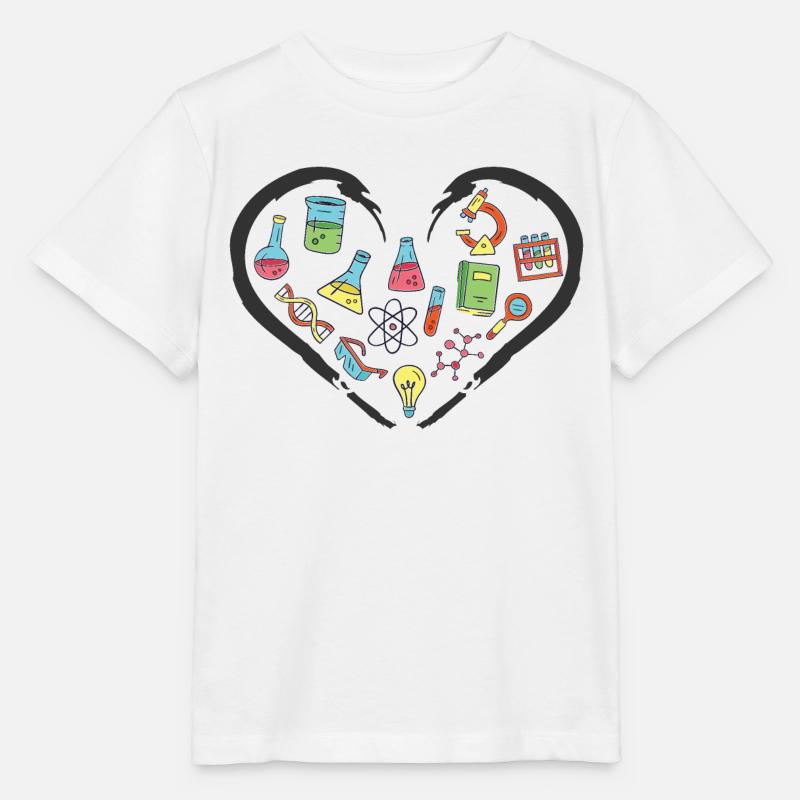 J’aime les sciences et la physique - T-shirt bio MINI CREATOR Stanley/Stella Enfant - blanc