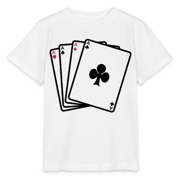 Poker - Karten - Stanley/Stella Kinder T-Shirt MINI CREATOR  - Weiß - Vorne - Maike (125cm)