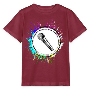 Microphone Icon - Stanley/Stella MINI CREATOR Kids’ T-Shirt - burgundy - Front - Kain (125cm)