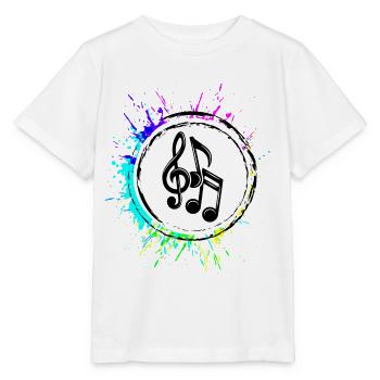 Musiknoten zeichen - Stanley/Stella Kinder T-Shirt MINI CREATOR  - Weiß - Vorne - Maike (125cm)