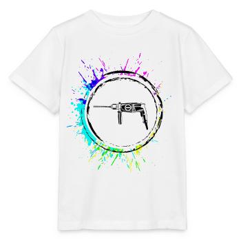 Bohrmaschine Symbol Werkzeug - Stanley/Stella Kinder T-Shirt MINI CREATOR  - Weiß - Vorne - Maike (125cm)