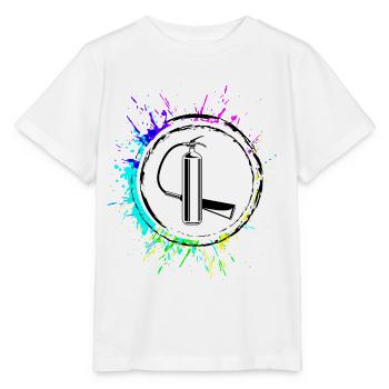 Icône d’extincteur Brigade de pompiers - T-shirt bio MINI CREATOR Stanley/Stella Enfant - blanc - Devant - Maike (125cm)