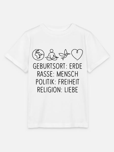 Religion Liebe Freiheit Leben gemeinsam Menschen - Stanley/Stella Kinder T-Shirt MINI CREATOR  - Weiß