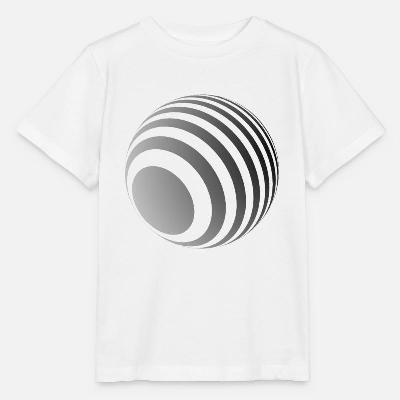 Boule 3D avec rayures grises - T-shirt bio MINI CREATOR Stanley/Stella Enfant - blanc