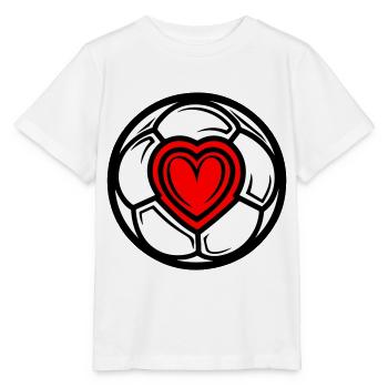 Soccer Heart Love - Stanley/Stella MINI CREATOR Kids’ T-Shirt - white - Front - Maike (125cm)