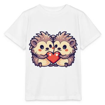 Hedgehog Couple Love Couple In Love - Stanley/Stella MINI CREATOR Kids’ T-Shirt - white - Front - Maike (125cm)