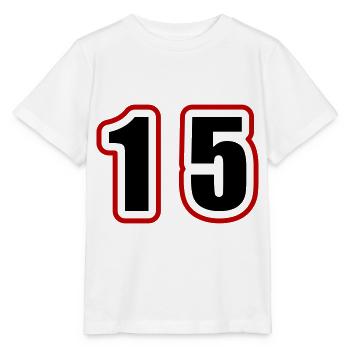 15 Zahl College - Stanley/Stella Kinder T-Shirt MINI CREATOR  - Weiß - Vorne - Maike (125cm)