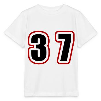 37 Zahl College - Stanley/Stella Kinder T-Shirt MINI CREATOR  - Weiß - Vorne - Maike (125cm)
