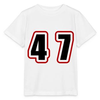 47 Zahl College - Stanley/Stella Kinder T-Shirt MINI CREATOR  - Weiß - Vorne - Maike (125cm)