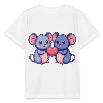 Mouse Couple Love Couple In Love - Stanley/Stella MINI CREATOR Kids’ T-Shirt - white - Front - Maike (125cm)