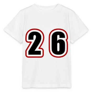26 Zahl College - Stanley/Stella Kinder T-Shirt MINI CREATOR  - Weiß - Vorne - Maike (125cm)