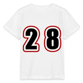 28 Zahl College - Stanley/Stella Kinder T-Shirt MINI CREATOR  - Weiß - Vorne - Maike (125cm)