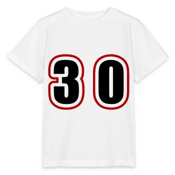 30 Zahl College - Stanley/Stella Kinder T-Shirt MINI CREATOR  - Weiß - Vorne - Maike (125cm)