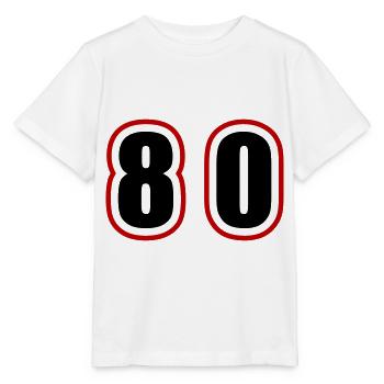 80 Zahl College - Stanley/Stella Kinder T-Shirt MINI CREATOR  - Weiß - Vorne - Maike (125cm)