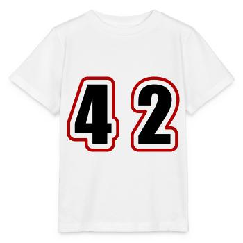 42 Nombre Collège - T-shirt bio MINI CREATOR Stanley/Stella Enfant - blanc - Devant - Maike (125cm)