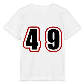 49 Zahl College - Stanley/Stella Kinder T-Shirt MINI CREATOR  - Weiß - Vorne - Maike (125cm)