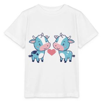 Cow Couple Love Couple In Love - Stanley/Stella MINI CREATOR Kids’ T-Shirt - white - Front - Maike (125cm)