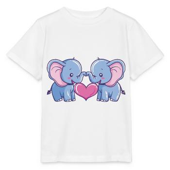 Elephant Couple Love Couple In Love - Stanley/Stella MINI CREATOR Kids’ T-Shirt - white - Front - Maike (125cm)
