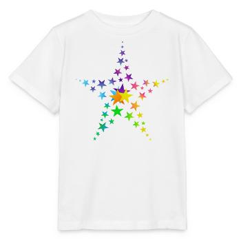 Étoiles étoiles colorées beaucoup d’étoiles - T-shirt bio MINI CREATOR Stanley/Stella Enfant - blanc - Devant - Maike (125cm)